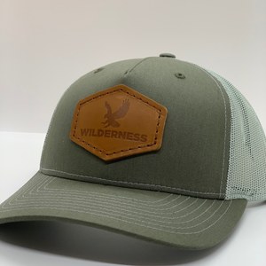 Snowbird Leather Patch Hats - Wilderness Green