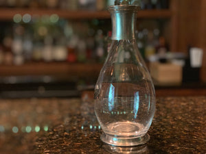 Pewter and Glass Tall Wine Carafe