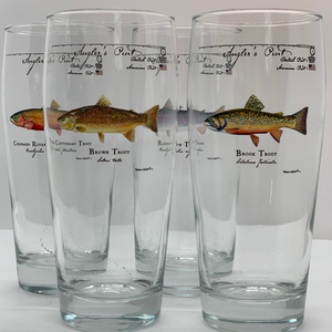 Angler Pint Glass Brown Trout 2